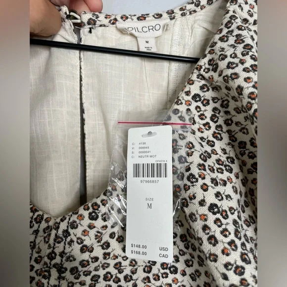 NWT Pilcro By Anthro V-Neck Ruffle Denim Mini Dress - Picture 10 of 12